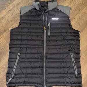Caterpillar Men’s Quilted Light Puffer Vest Large Black Gray